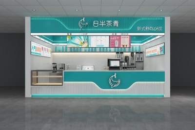 现代奶茶店3D模型下载